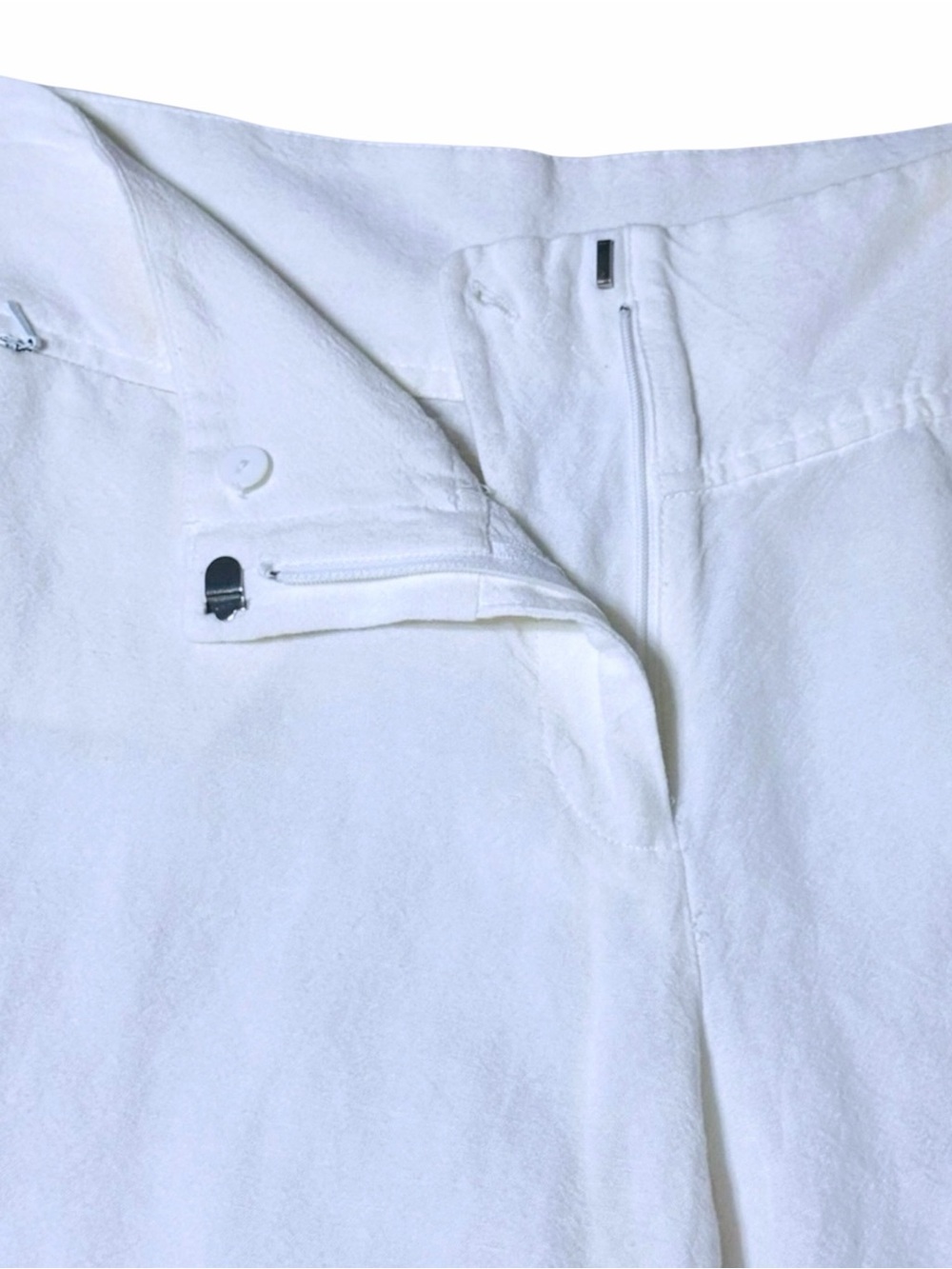 Eileen Fisher Light Ivory Linen Viscose Wide Leg Pant Relaxed Fit Trousers Sz M - Picture 7 of 14